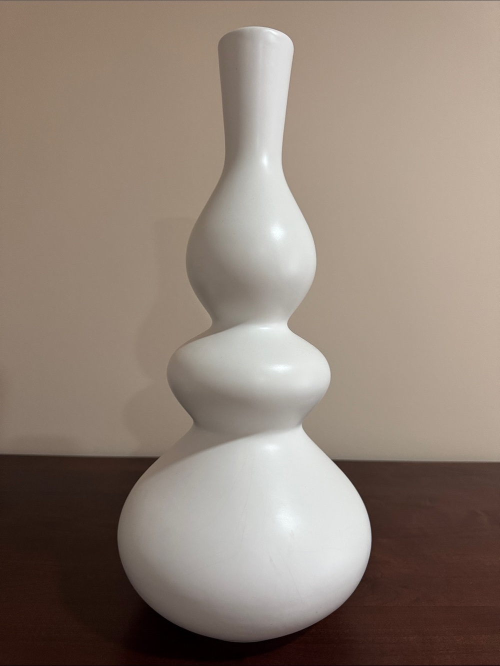 White Modern Sculptural Ceramic Vase - Brand: